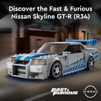 LEGO Speed Champions 2 Fast 2 Furious Nissan Skyline GT-R (R34) 76917 – 319 Pieces Building Set with Brian O'Conner Minifigure