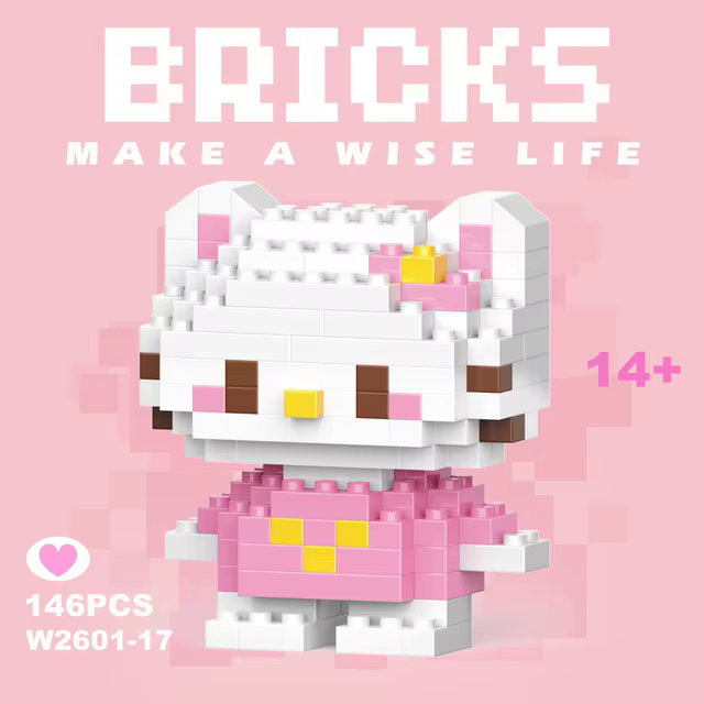 Hello Kitty micro building bricks figure, 146 pieces