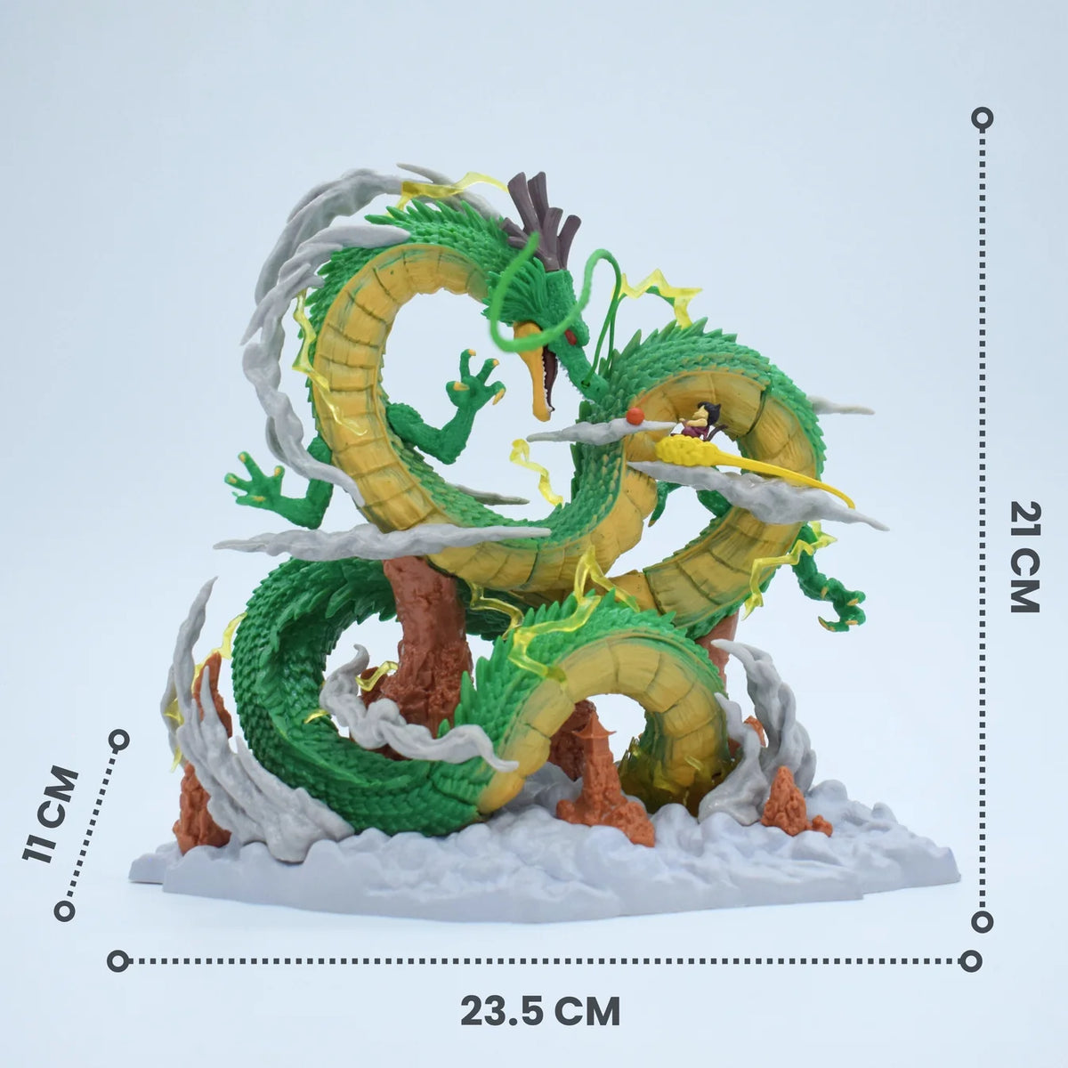 Shenron Dragon Diorama Figure with Goku on Flying Nimbus – 21 cm Dragon Ball Collectible Statue