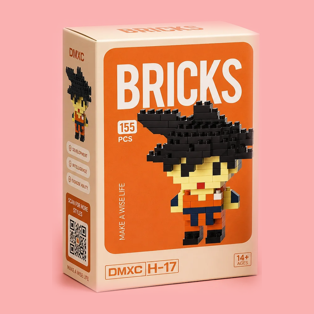 DMXC Bricks Dragon Ball Z Son Goku Micro Building Blocks – 155 Pieces 3D Mini Figure Kit | Anime Desk Decor & Gift