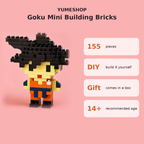 DMXC Bricks Dragon Ball Z Son Goku Micro Building Blocks – 155 Pieces 3D Mini Figure Kit | Anime Desk Decor & Gift