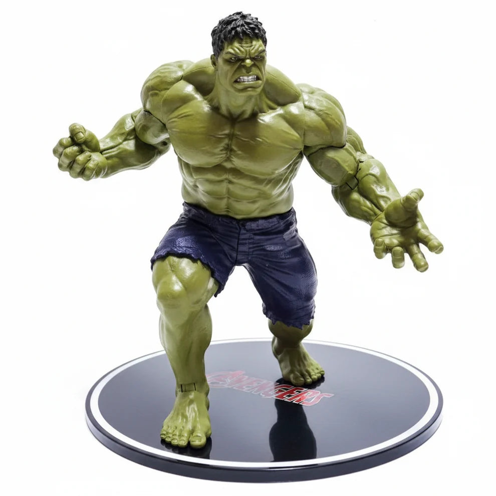 Marvel Avengers 4-Piece Action Figure Set – Spider-Man, Iron Man, Captain America & Hulk | Dynamic Battle Poses with Display Bases (10–13 cm)