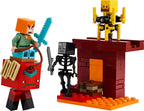 LEGO Minecraft The Nether Lava Battle 21266 – 99 Pieces Building Set with Alex, Strider, Blaze & Wither Skeleton Figures