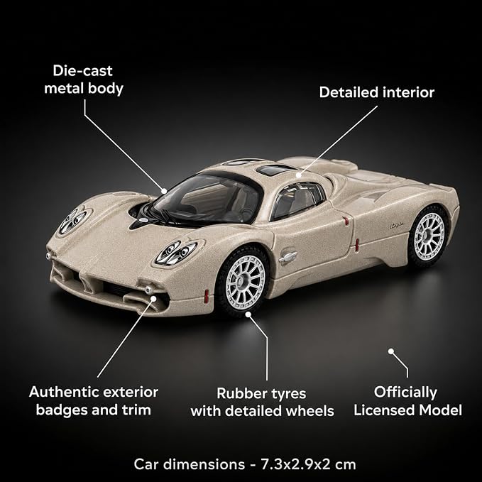 CCA Pagani Utopia 1:64 Scale Diecast Model Car – Champagne Gold | Premium Collectible Hypercar (S24-01)