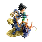 Kid Goku Riding Shenron Figure – Dragon Ball Diorama with Power Pole & Nimbus Clouds | Navy Blue Dragon Collectible