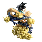 Kid Goku Riding Shenron Figure – Dragon Ball Diorama with Power Pole & Nimbus Clouds | Navy Blue Dragon Collectible