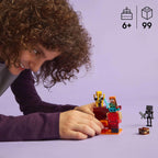 LEGO Minecraft The Nether Lava Battle 21266 – 99 Pieces Building Set with Alex, Strider, Blaze & Wither Skeleton Figures
