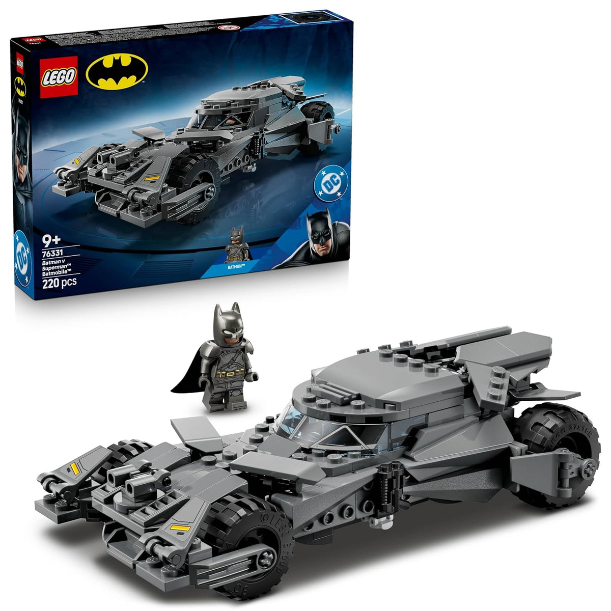 LEGO DC Batman v Superman Batmobile 76331 – 220 Pieces Super Hero Car Building Kit with Armoured Batman Minifigure