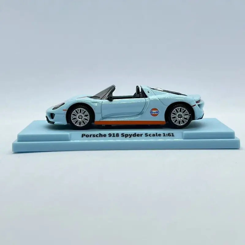 CCA Porsche 918 Spyder 1:64 Scale Diecast Model Car – Gulf Livery Light Blue & Orange | Premium Collectible Supercar