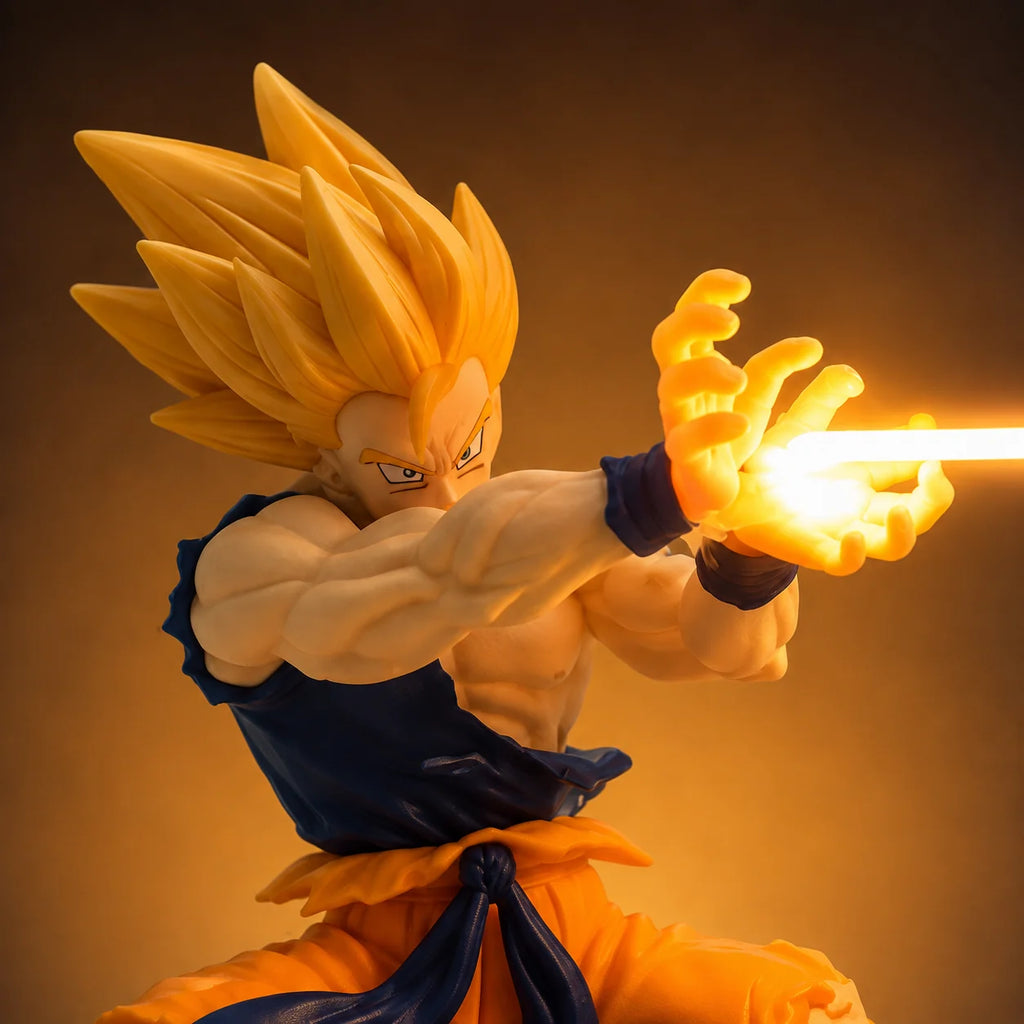 Goku Super Saiyan Kamehameha LED Light-Up Figure – 16 cm Glowing Energy Beam Display | Dragon Ball Z Desk Lamp Collectible