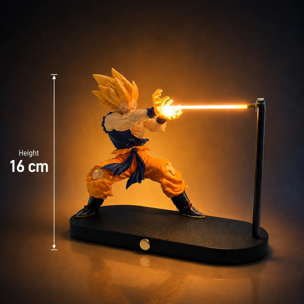 Goku Super Saiyan Kamehameha LED Light-Up Figure – 16 cm Glowing Energy Beam Display | Dragon Ball Z Desk Lamp Collectible