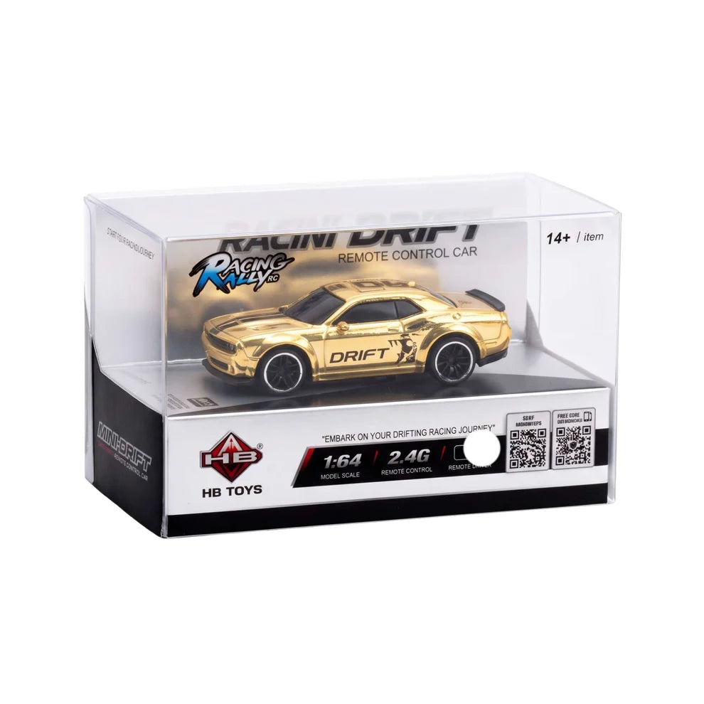 HB Toys Mini Drift 1:64 RC car in chrome gold