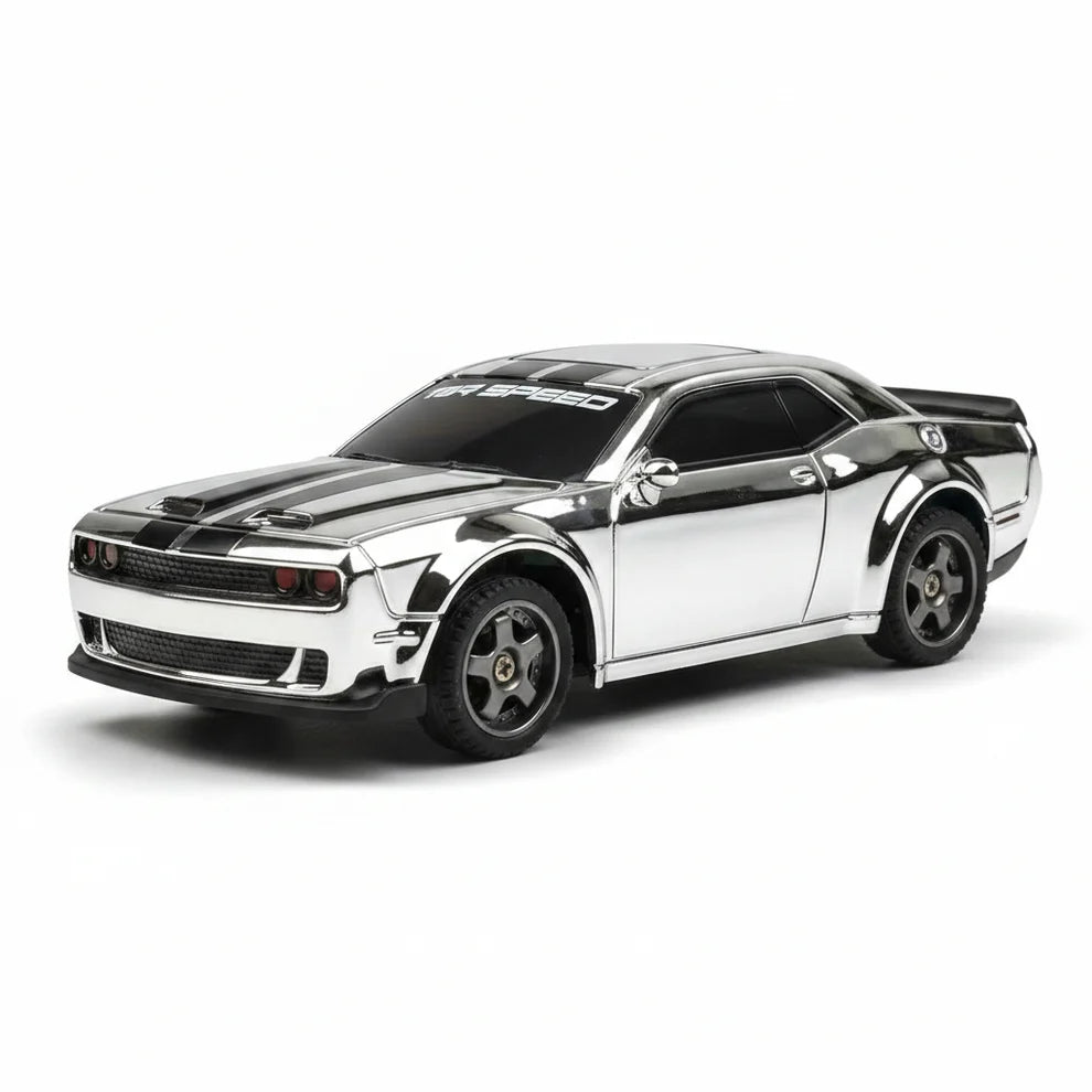 Whoosh RC Mini Drift Car 1:43 Scale – Chrome Silver | 2.4GHz Remote Control Racing Car for Kids & Adults