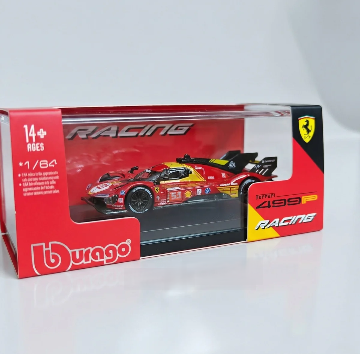 Bburago Ferrari 499P hypercar 1:64 diecast in red #51