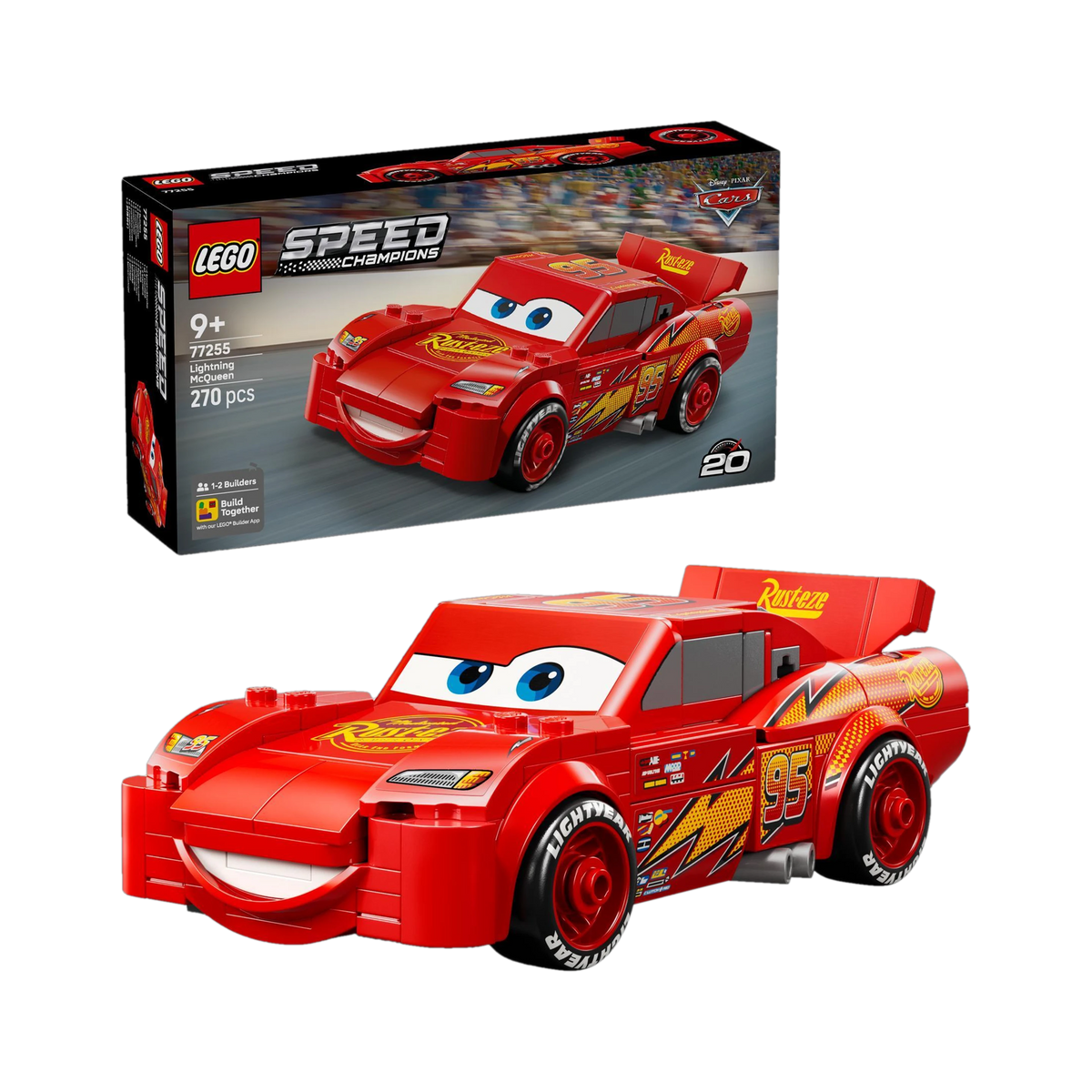 LEGO Speed Champions Disney Pixar Cars Lightning McQueen 77255 – 270 Pieces Car Building Set