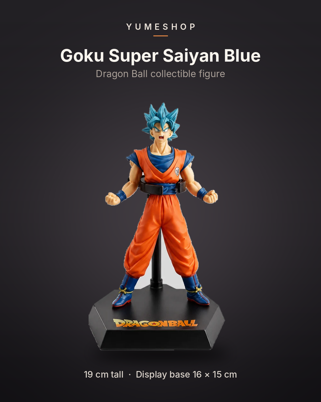 Goku Super Saiyan Blue Action Figure – 19 cm Dragon Ball Super Collectible with Display Stand