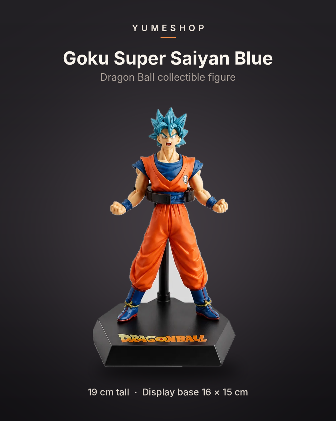 Goku Super Saiyan Blue Action Figure – 19 cm Dragon Ball Super Collectible with Display Stand