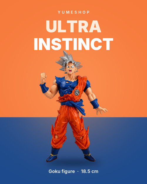Goku Ultra Instinct Action Figure – 18.5 cm Dragon Ball Super Collectible | Battle-Damaged Silver Hair Edition