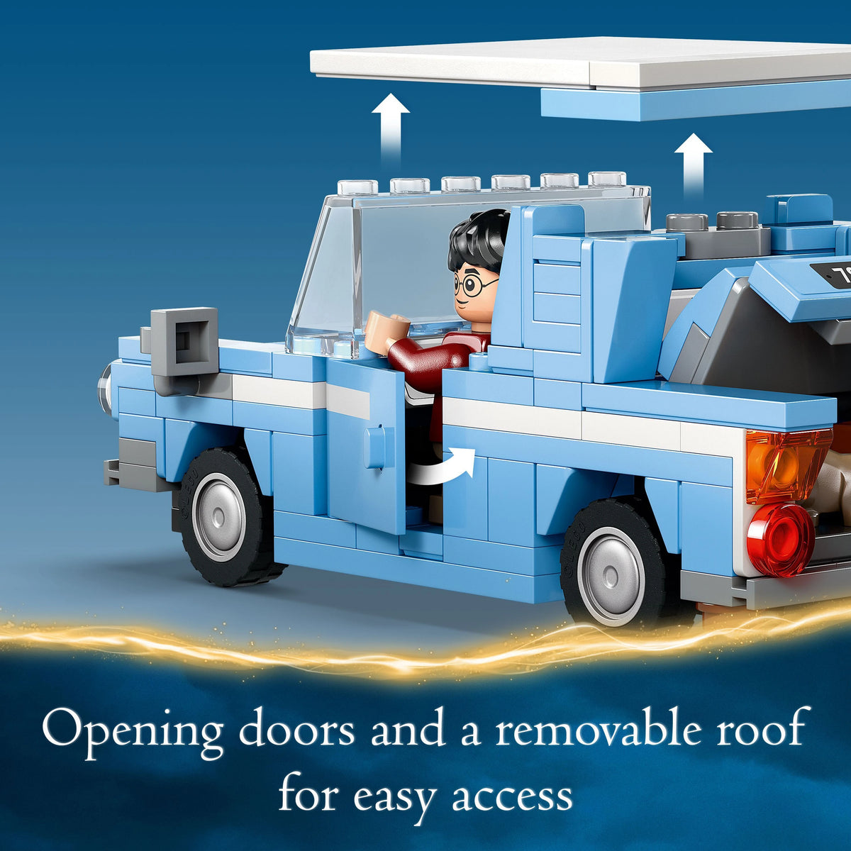 LEGO Harry Potter Flying Ford Anglia 76424 – 165 Pieces Car Building Set with Harry, Ron & Hedwig