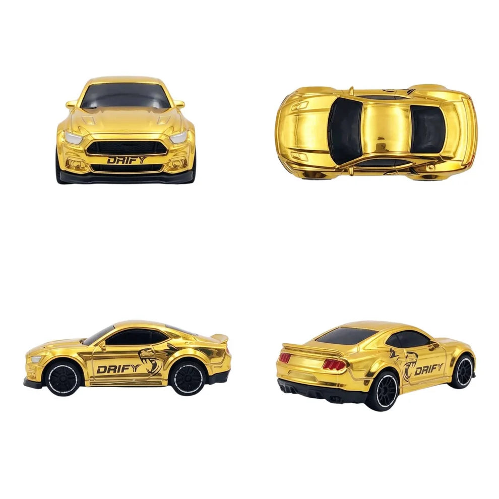 HB Toys Mini Drift 1:64 Scale RC Car – Chrome Gold | 2.4GHz & App Remote Control Alloy Drift Car