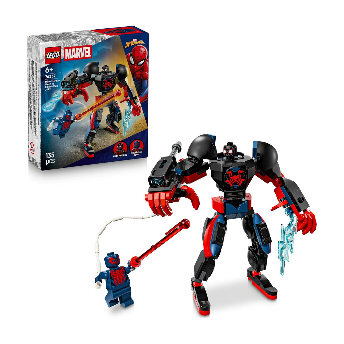 LEGO Marvel 76337 Miles Morales Mech vs Spider-Man 2099