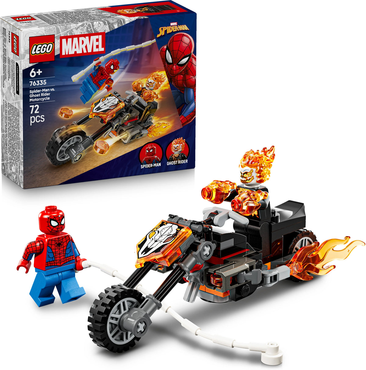 LEGO Marvel 76335 Spider-Man vs Ghost Rider motorcycle