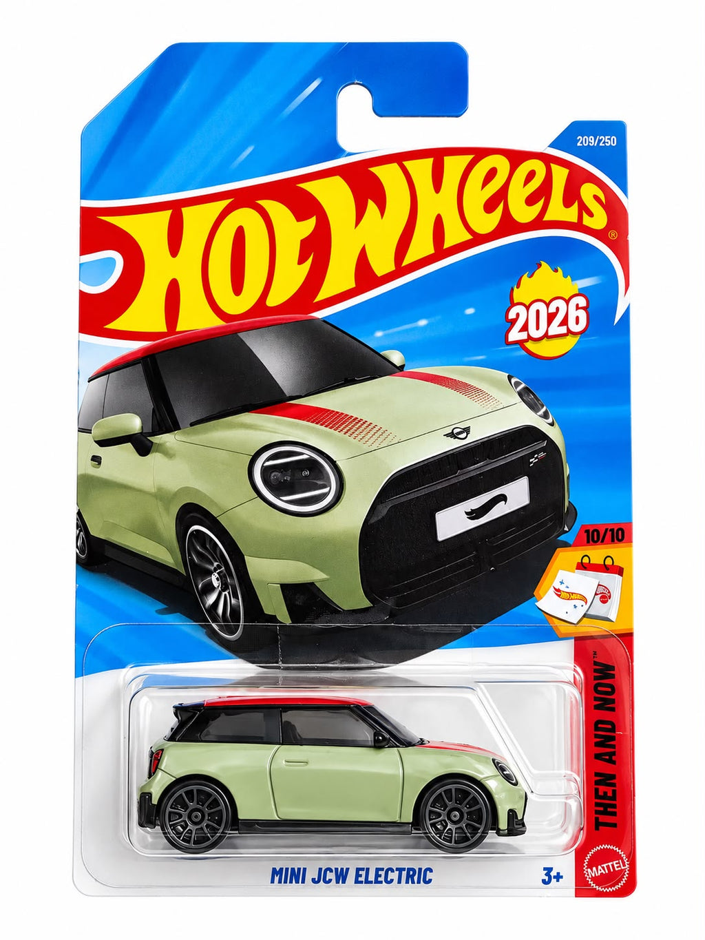 Hot Wheels Mini JCW Electric in sage green with red roof