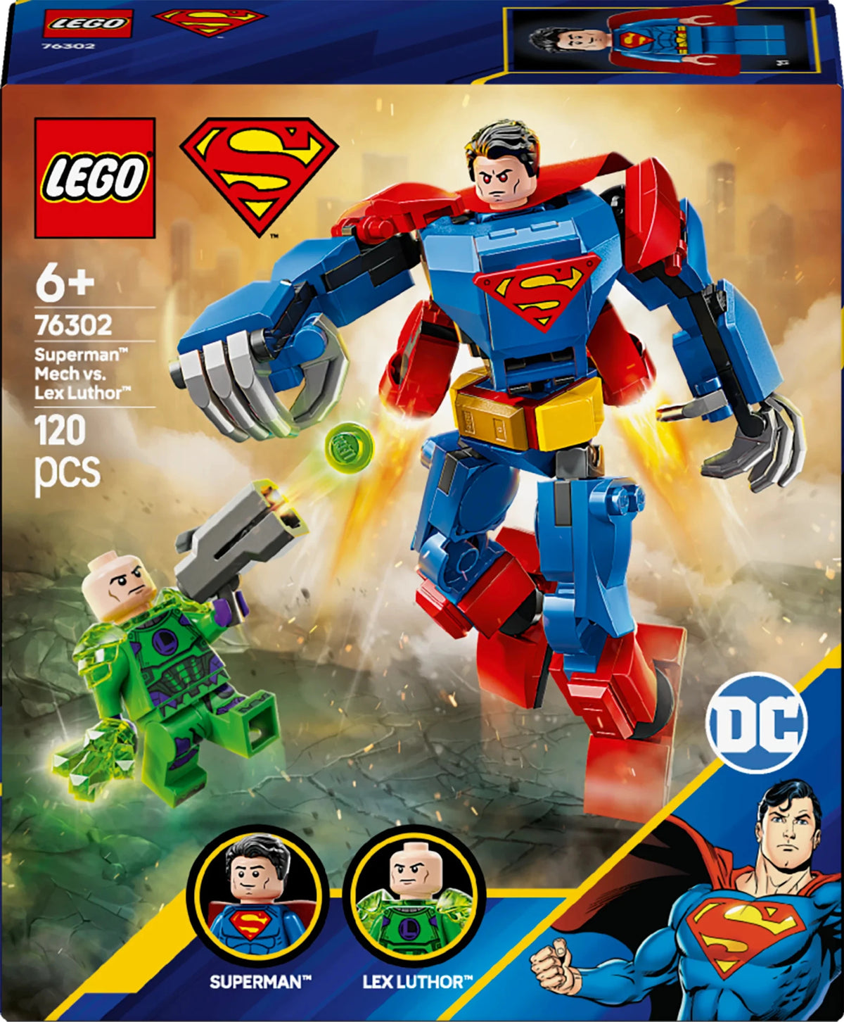 LEGO DC Superman Mech vs Lex Luthor 76302 – 120 Pieces Super Hero Building Set with 2 Minifigures