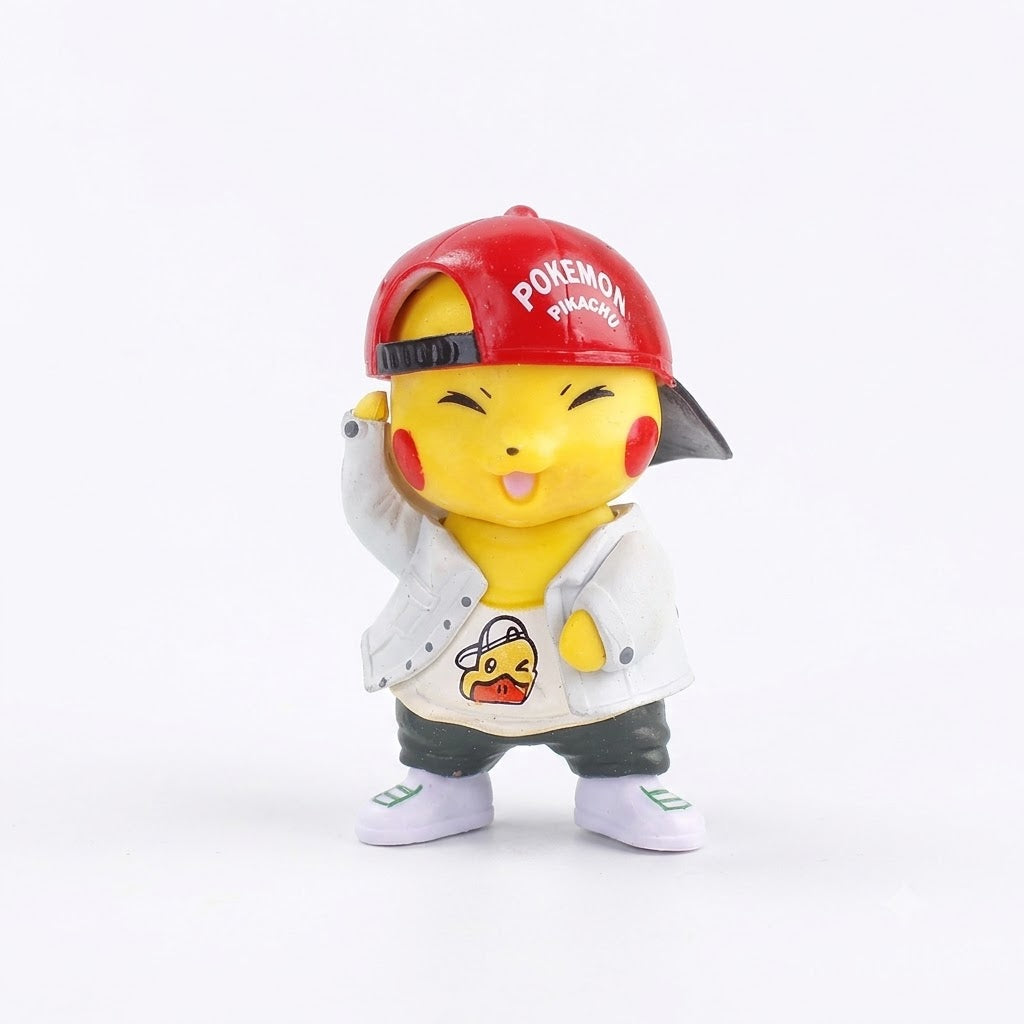 8 cm Pikachu mini figure wearing a cap