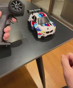 TOPGT BMW Short Axis Spark Drift RC Car – Rally Livery | High-Speed Remote Control Drift Car with Lights & Spare Tyres