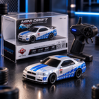 HB Toys Mini Drift 1:64 Scale RC Car – Silver & Blue #99 | 2.4GHz & App Remote Control Drift Car