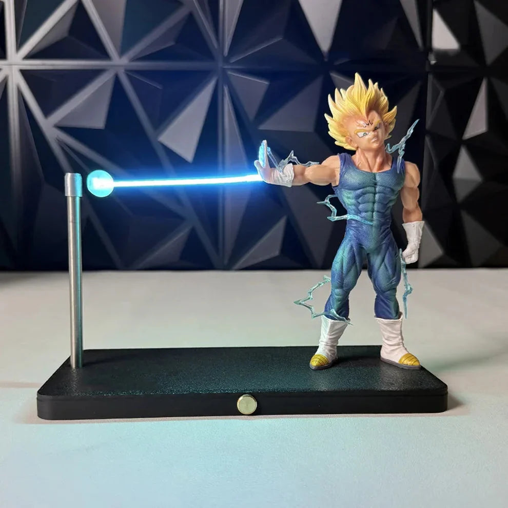 Majin Vegeta Super Saiyan LED Light-Up Figure – Glowing Energy Beam Display | Rechargeable Dragon Ball Z Desk Lamp Collectible
