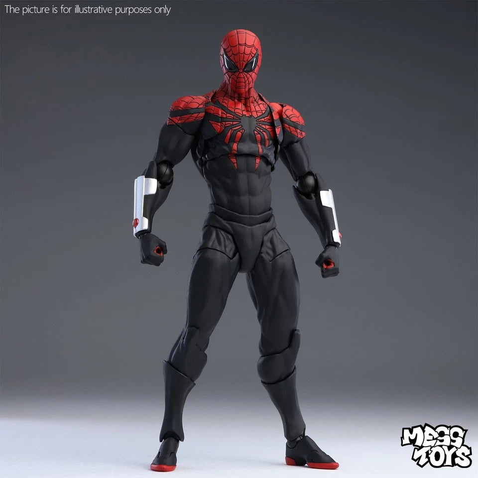 Superior Spidy-Man 16 cm Action Figure with Movable Mechanical Arms – Black & Red | Highly Articulated Collectible