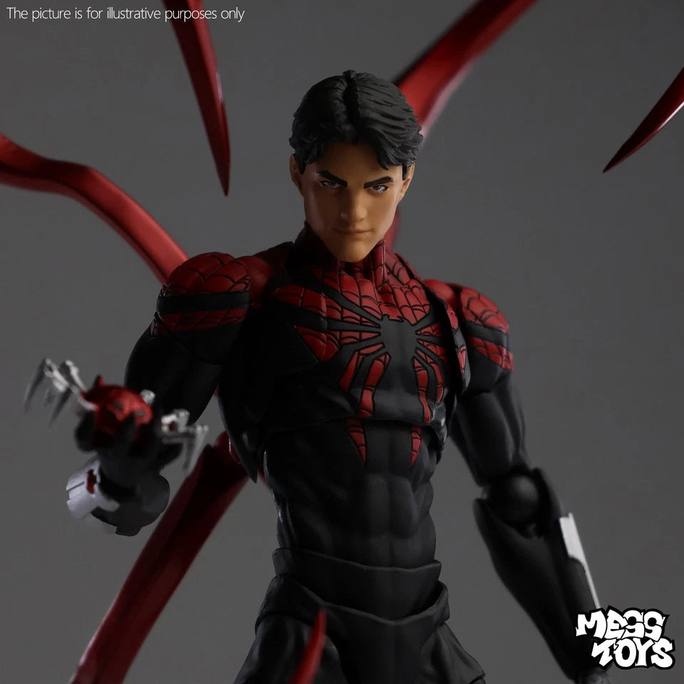 Superior Spidy-Man 16 cm Action Figure with Movable Mechanical Arms – Black & Red | Highly Articulated Collectible