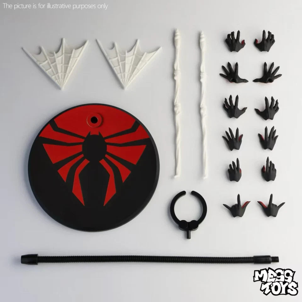 Superior Spidy-Man 16 cm Action Figure with Movable Mechanical Arms – Black & Red | Highly Articulated Collectible