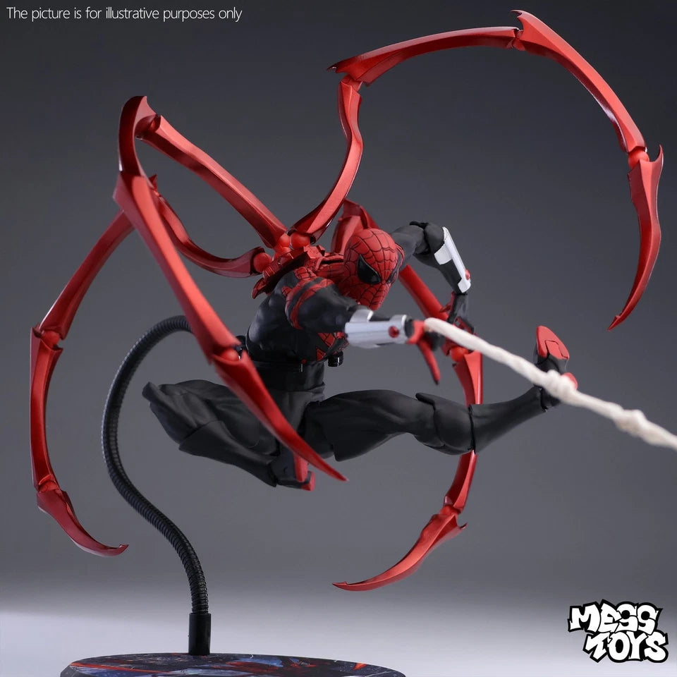 Superior Spidy-Man 16 cm Action Figure with Movable Mechanical Arms – Black & Red | Highly Articulated Collectible