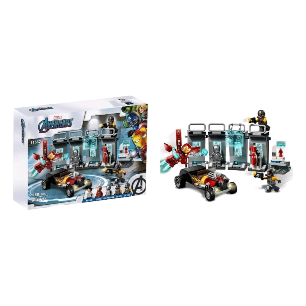 Iron Man Armoury building blocks set with Hot Rod car and minifigures