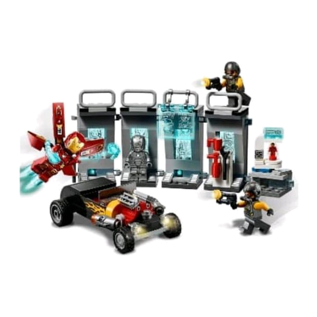 Iron Man Armoury Building Blocks Set 11562 – 258 Pieces with Hot Rod Car & 5 Minifigures | Avengers Suit Lab Playset