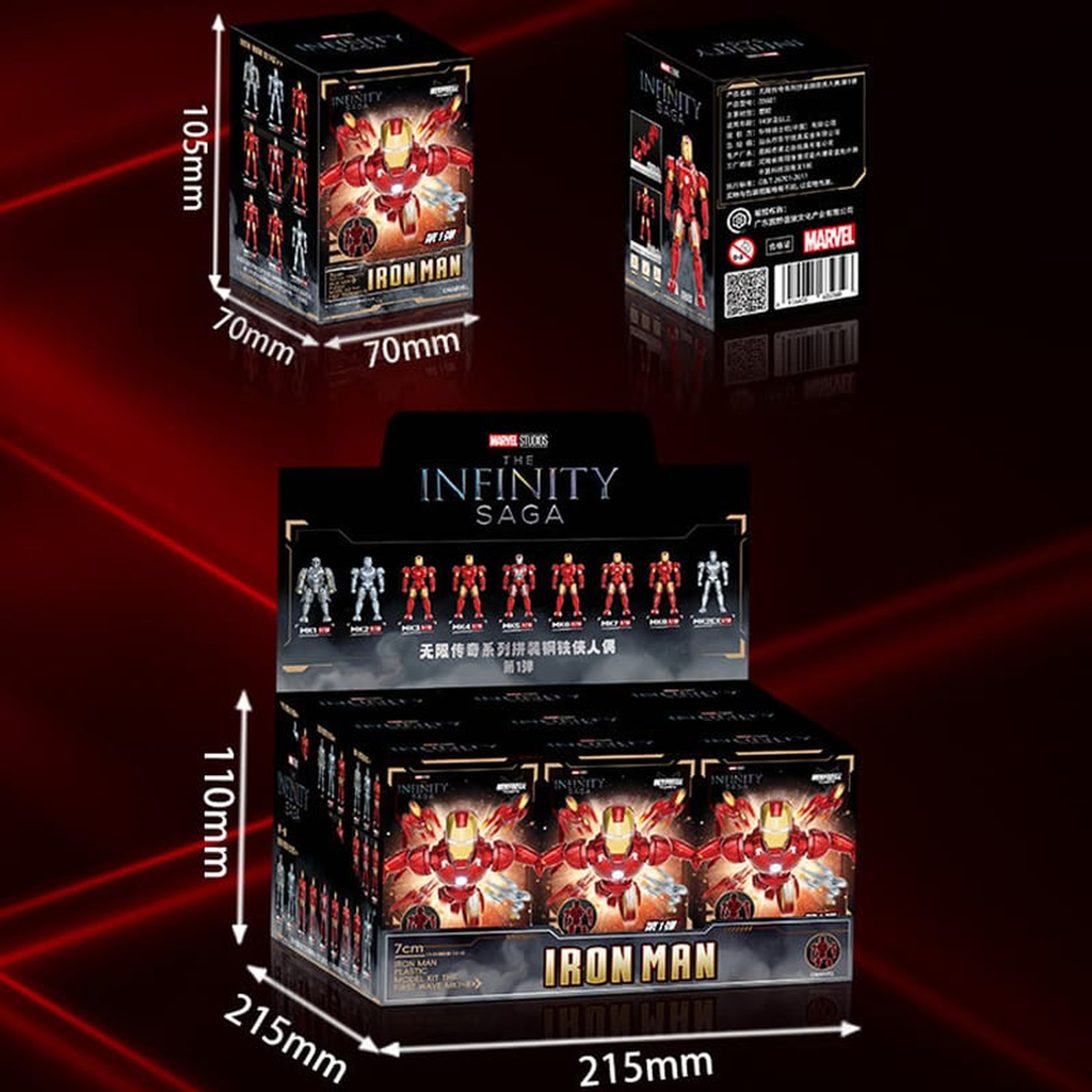 Iron Man Infinity Saga Blind Box | 7 cm Model Kit Figure | Marvel Mini Figure (1 Random Armour)