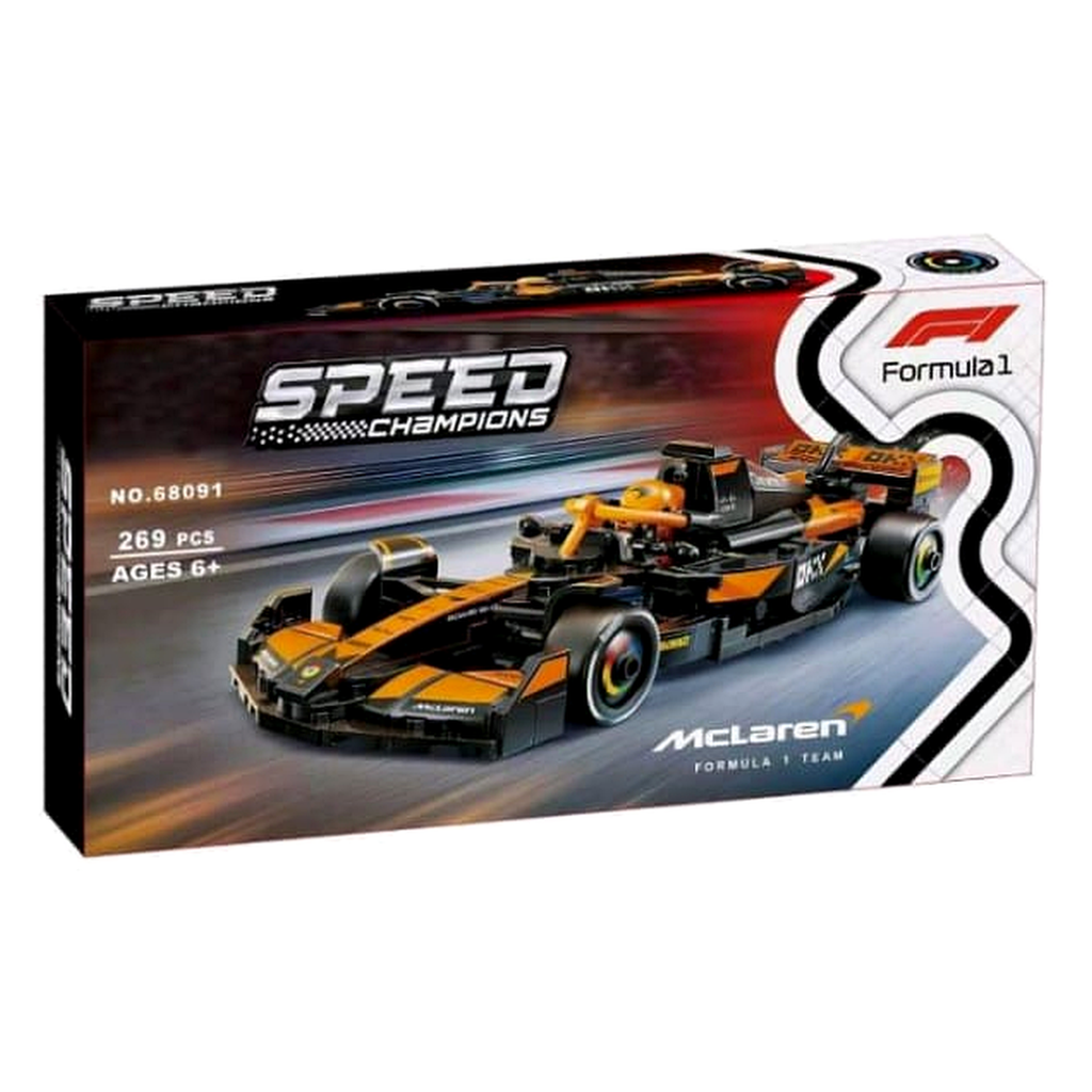 McLaren F1 Race Car Building Blocks Set 68091 – 269 Pieces with Driver Minifigure | Papaya Formula 1 Model