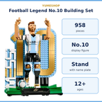 Lionel Messi Football Legend Building Blocks Set 68102 – 958 Pieces No.10 Display Figure with Stand | Football Fan Gift