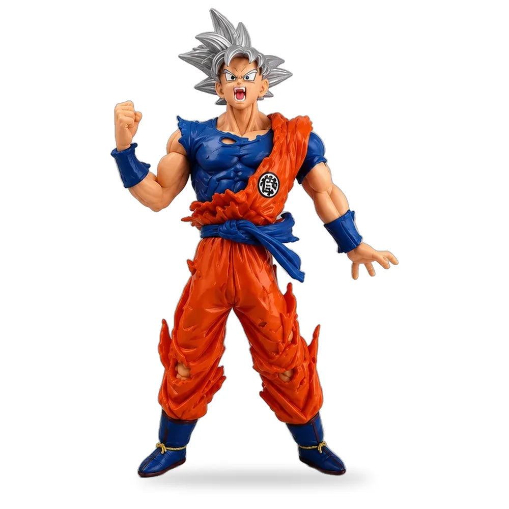 Anime action figure with silver hair in a battle pose
